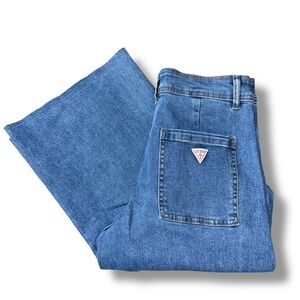 Guess Jeans 90s Ultra High Rise Wide Leg Jean 28 Fray Raw Hem